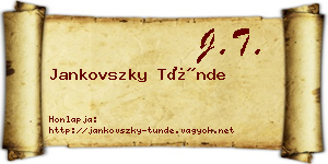 Jankovszky Tünde névjegykártya